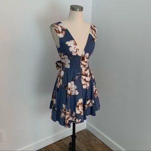 Pookie & Sebastian Blue Floral Dress M